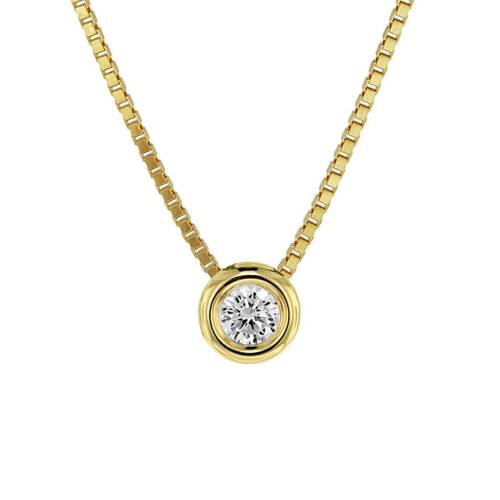 trendor 08946 Zirkonia-Anhänger und Venezianer Kette Gold 333 für Damen