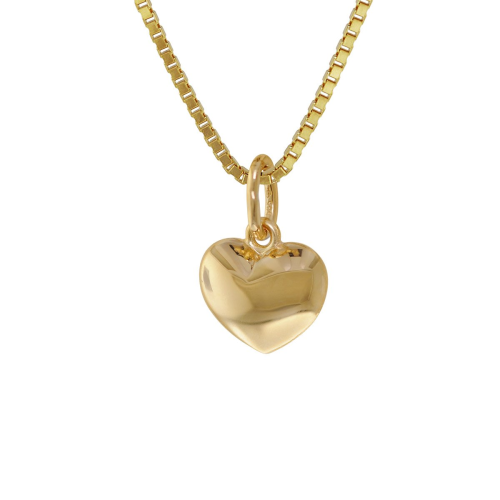 trendor 75394 Kinder Herz-Anhänger Gold 585 mit vergoldeter Silberkette
