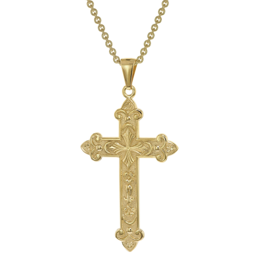 trendor 39044 Herren-Halskette mit orthodoxem Kreuz Gold auf Silber 925