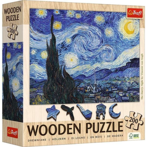 Holz Puzzle 200 - Die Sternennacht / Vincent van Gogh