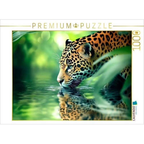CALVENDO Puzzle Majestätischer Jaguar | 1000 Teile Lege-Größe 64x48cm Foto-Puzzle für glückliche Stunden