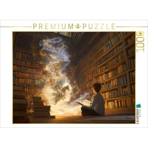 CALVENDO Puzzle Helden der Kindheit - Junge liest ein Buch | 1000 Teile Lege-Größe 64x48cm Foto-Puzzle für glückliche Stunden