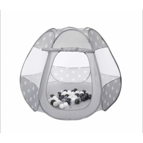 Knorrtoys 55341 - Bällebad - Bellox Grey white stars, inkl. 50 Bälle grey, creme, transparent