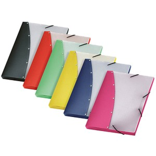 12 VELOFLEX Sammelmappen Diamond 3,0 cm gelb, rot, hellgrün, blau, pink, schwarz