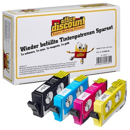 office discount  schwarz, cyan, magenta, gelb Druckerpatrone kompatibel zu HP 364XL (N9J74AE), 4er-Set