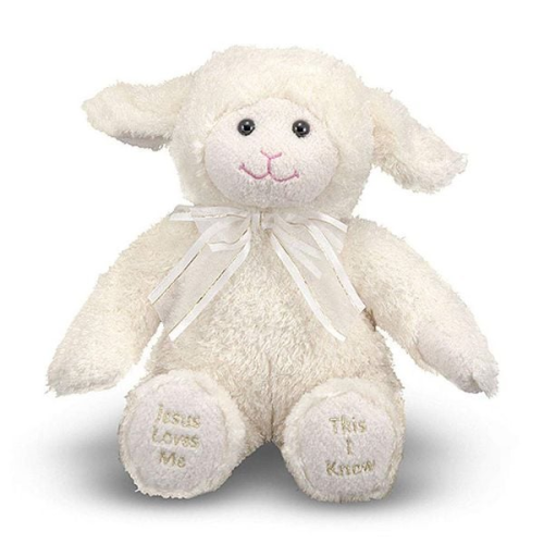 Jesus Loves Me Lamb Princess Soft Toy [With Soundboard]