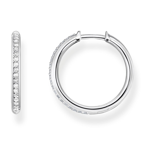 Thomas Sabo CR673-051-14 Silber-Creolen Ohrringe Weiße Steine Pavé