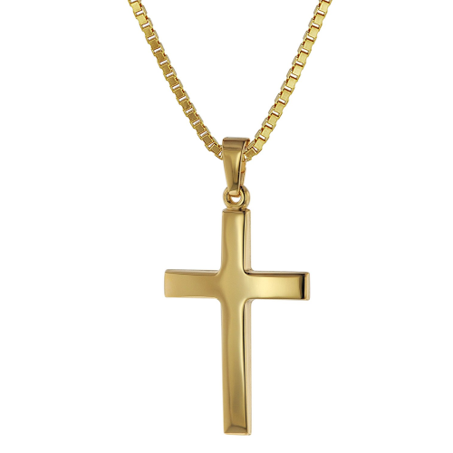 trendor 75263 Kreuz-Anhänger Gold 333 (8 Karat) + Goldplattierte Kette