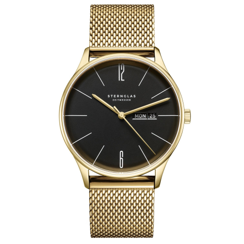 Sternglas S01-BE04-MI05 Herrenuhr Berlin Quarz Milanaise Goldfarben