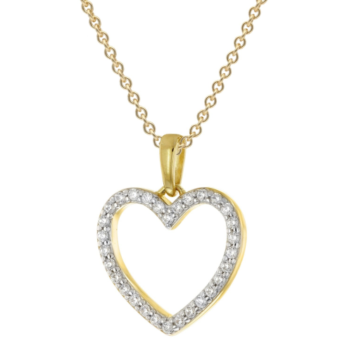 trendor 68218 Schmuck-Anhänger Herz Gold 333/8K mit vergoldeter Silberkette