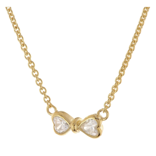 GLIZZ GL8350 Damen-Halskette Schleife Gold 333/8K Zirkonia Collier **
