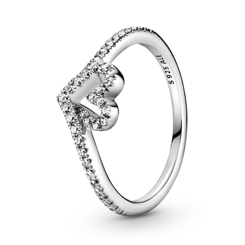 Pandora 199302C01 Silber Damenring Sparkling Wishbone Heart