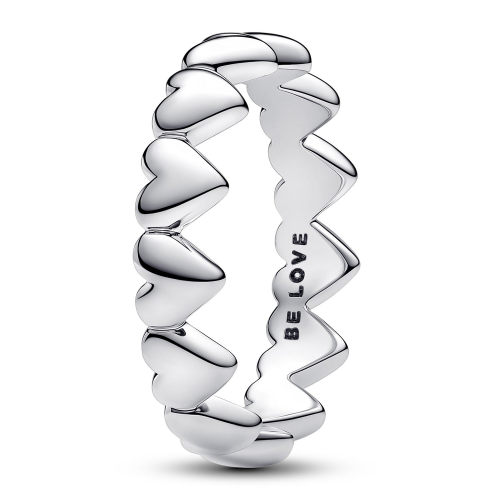 Pandora 193427C00 Damenring Reihe aus Herzen Silber