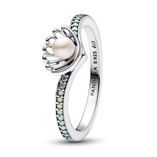Pandora 193654C01 Damen-Ring Disney Prinzessin Arielle Muschel Silber