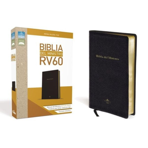 Rvr 1960-Reina Valera 1960 - Rvr60, Biblia del Ministro, Ultrafina, Tamaño Manual, Leathersoft, Negro, Palabras de Jesús En Rojo