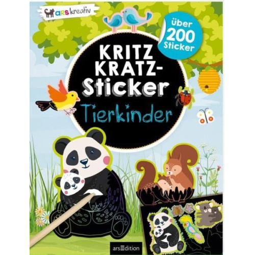 Kritzkratz-Sticker – Tierkinder