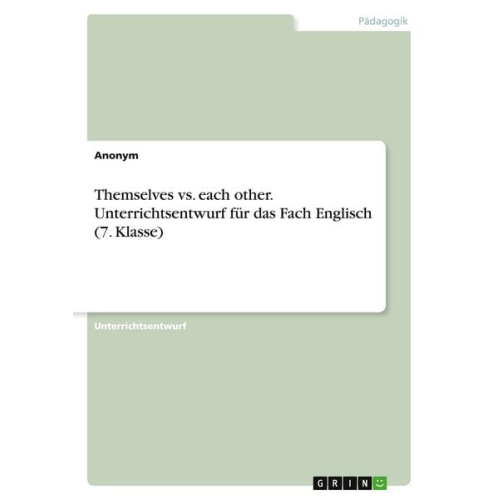Themselves vs. each other. Unterrichtsentwurf für das Fach Englisch (7. Klasse)