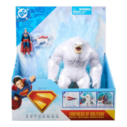 Superman - Spielset Festung der Einsamkeit, 33 cm, mit Superman- und Krypto-Figur und Schneemonster, Spielzeug für Kinder ab 4 Jahren 