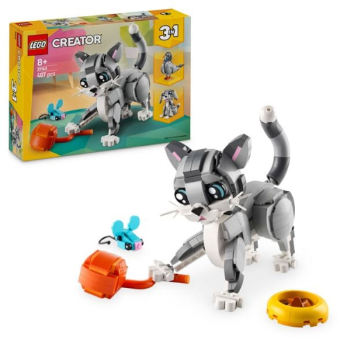 LEGO Creator 31163 3in1 Graue Katze, Kreatives Spielzeug für Mädchen
