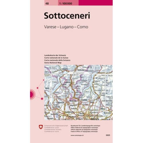 Swisstopo 1 : 100 000 Sotto Ceneri
