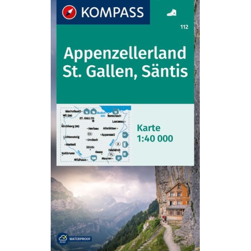 KOMPASS Wanderkarte 112 Appenzellerland, St. Gallen, Säntis 1:40.000